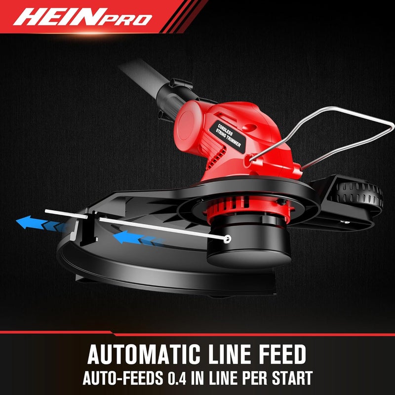 HEINPRO Cordless String Trimmer Compatible with Milwaukee M18 18V Battery, 12-Inch Weed Wacker Cordless, Auto Line Feed, Electric Weed Eater Battery Powered, Grass Trimmer w/ 6 Line Spools (Tool Only) - Image 4